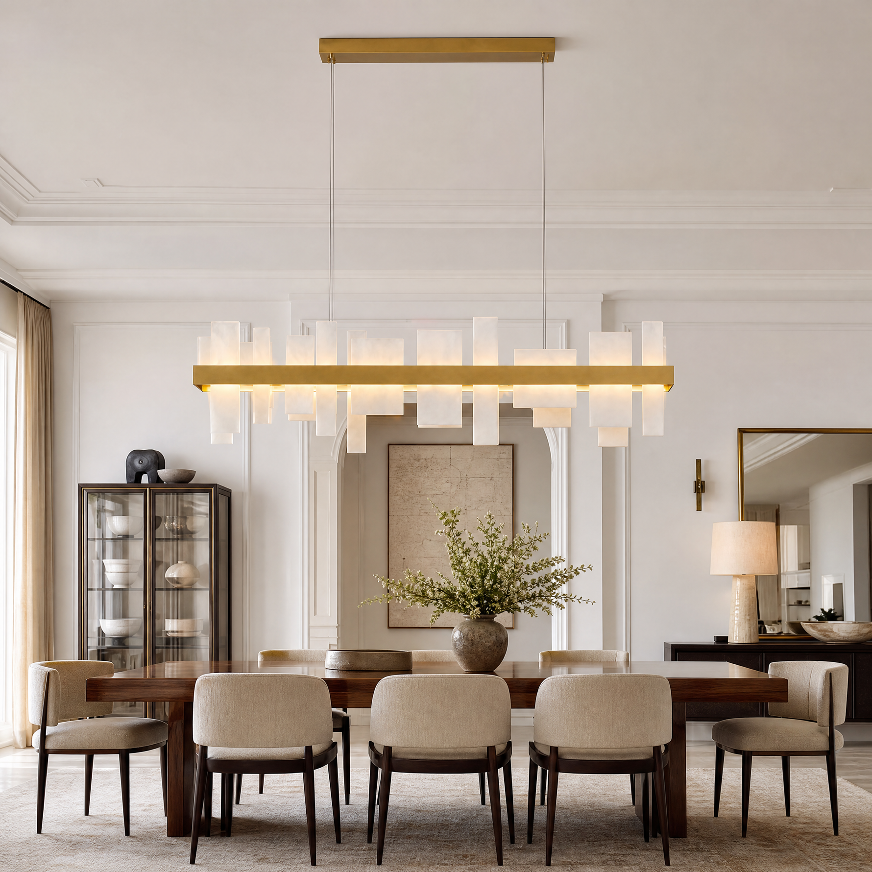 46.8'' Alabaster Rectangular Chandelier
