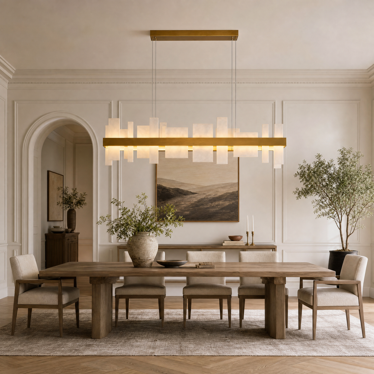 46.8'' Alabaster Rectangular Chandelier