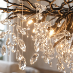 47" Black Tree Branch Crystal Chandelier