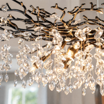 47" Black Tree Branch Crystal Chandelier