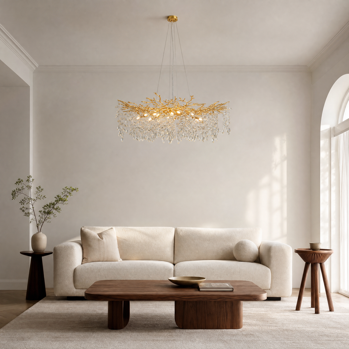 47'' Gold Tree Branch Crystal Chandelier