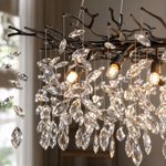 47" Modern Black Crystal Tree Branch Chandelier