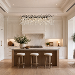 47" Modern Black Crystal Tree Branch Chandelier