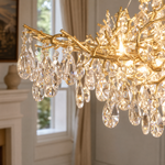 47" Modern Gold Tree Branch Crystal Chandelier