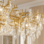 47" Modern Gold Tree Branch Crystal Chandelier