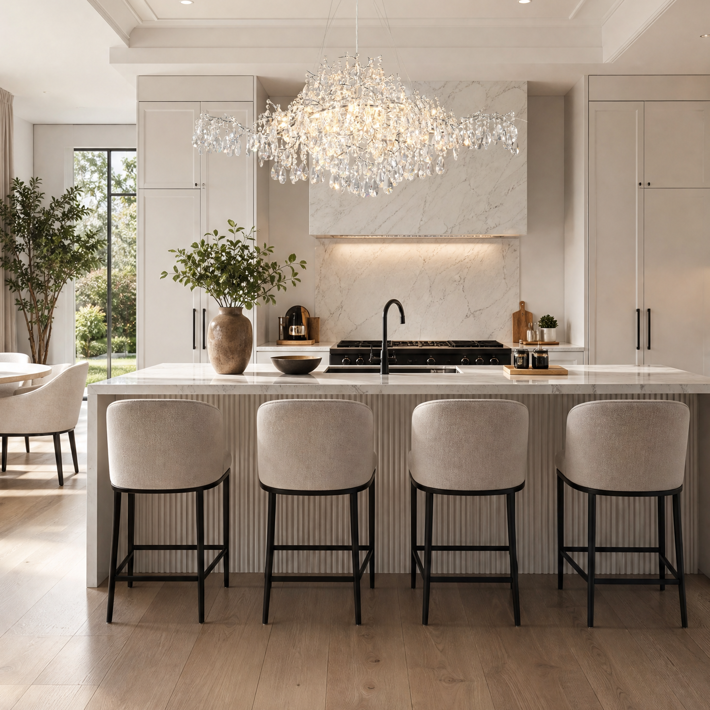 47'' Modern K9 Crystal Tree Branch Chandelier