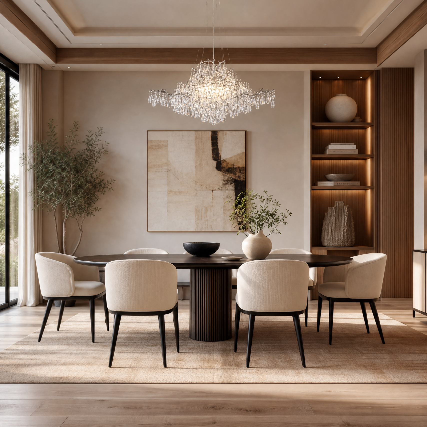 47'' Modern K9 Crystal Tree Branch Chandelier