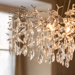 47" Silver Crystal Tree Branch Chandelier