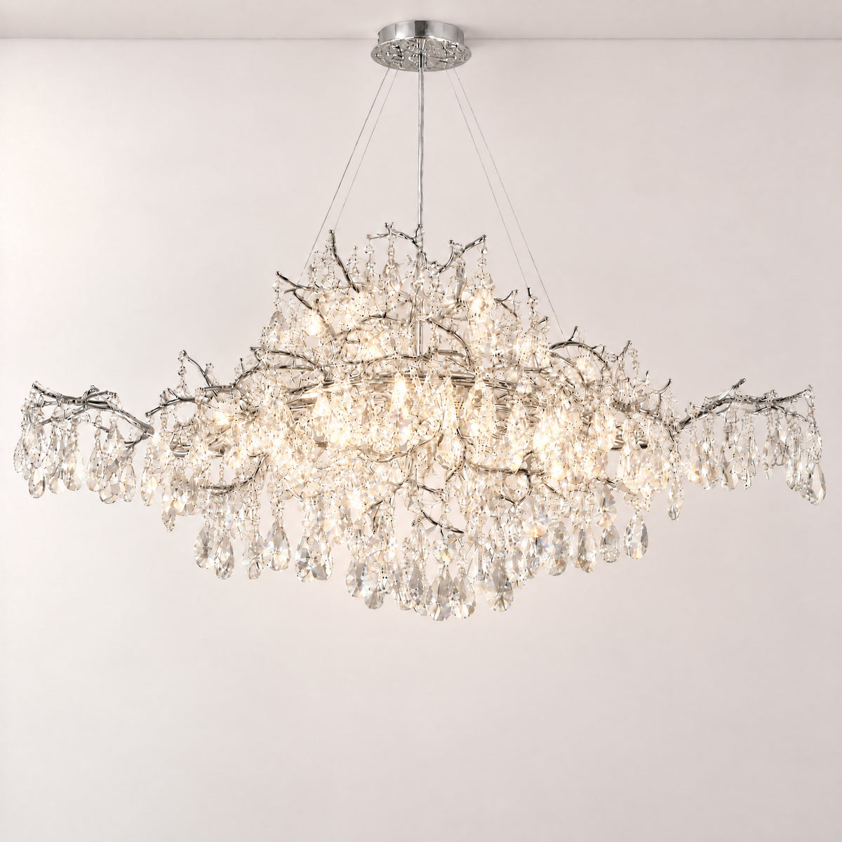 47'' Modern K9 Crystal Tree Branch Chandelier