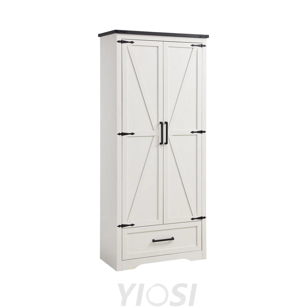 47’’ Wooden Storage Cabinet Farmhouse Pantry Organizer