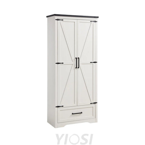 47’’ Wooden Storage Cabinet Farmhouse Pantry Organizer