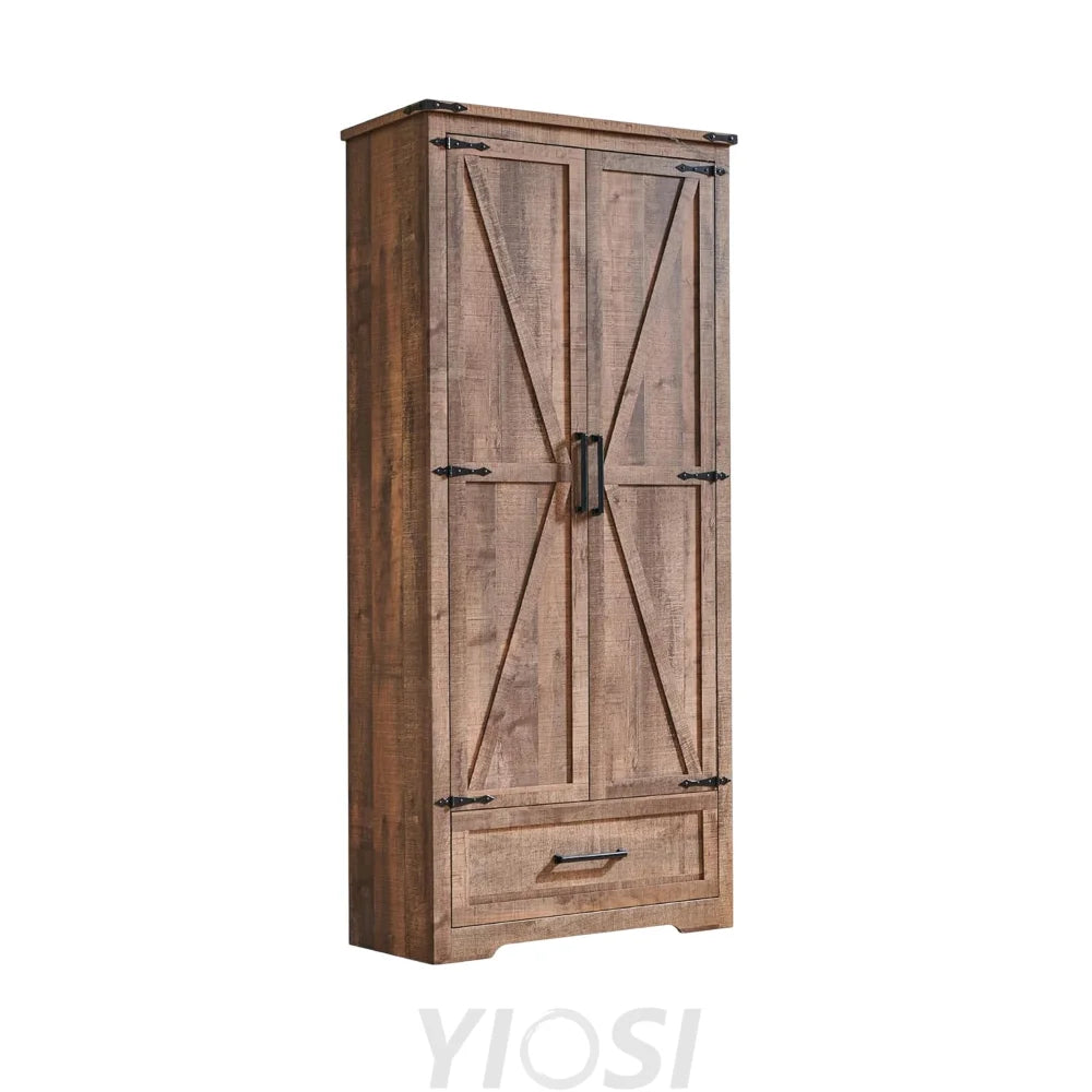 47’’ Wooden Storage Cabinet Farmhouse Pantry Organizer