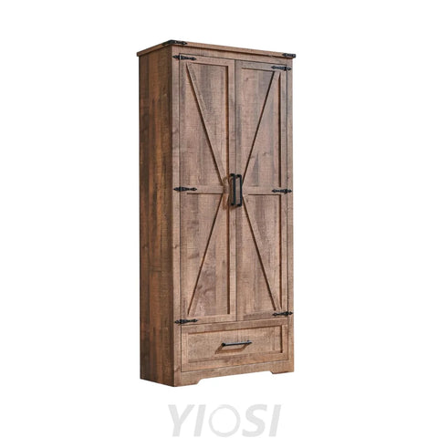 47’’ Wooden Storage Cabinet Farmhouse Pantry Organizer