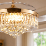 48" Crystal Chandelier Ceiling Fan with Invisible Blades