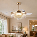 48" Crystal Chandelier Ceiling Fan with Invisible Blades