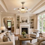 48" Crystal Chandelier Ceiling Fan with Invisible Blades