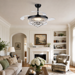 48" Crystal Chandelier Ceiling Fan with Invisible Blades