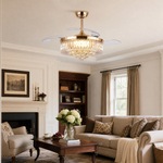 48" Crystal Chandelier Ceiling Fan with Invisible Blades