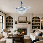 48" Crystal Chandelier Ceiling Fan with Retractable Blades
