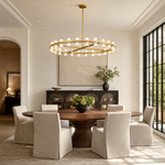 48-Inch Gold Wagon Wheel Chandelier with K9 Crystal Shades