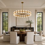 48-Inch Gold Wagon Wheel Chandelier with K9 Crystal Shades