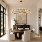 48-Inch Gold Wagon Wheel Chandelier with K9 Crystal Shades