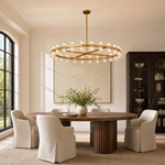 48-Inch Gold Wagon Wheel Chandelier with K9 Crystal Shades