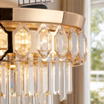48" Retractable Blade Ceiling Fan with Crystal Chandelier