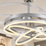 48" Retractable Blade Ceiling Fan with Integrated LED Ring Light