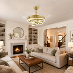 48" Retractable Blade Ceiling Fan with Integrated LED Ring Light
