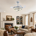 48" Retractable Blade Ceiling Fan with Integrated LED Ring Light