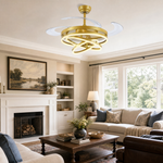 48" Retractable Blade Ceiling Fan with Integrated LED Ring Light