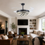 48" Retractable Blade Ceiling Fan with Integrated LED Ring Light