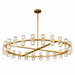 48-Inch Gold Wagon Wheel Chandelier with K9 Crystal Shades