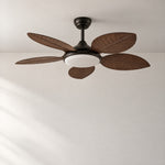 48" Tropical Palm Leaf Ceiling Fan with Dome Light – lights off