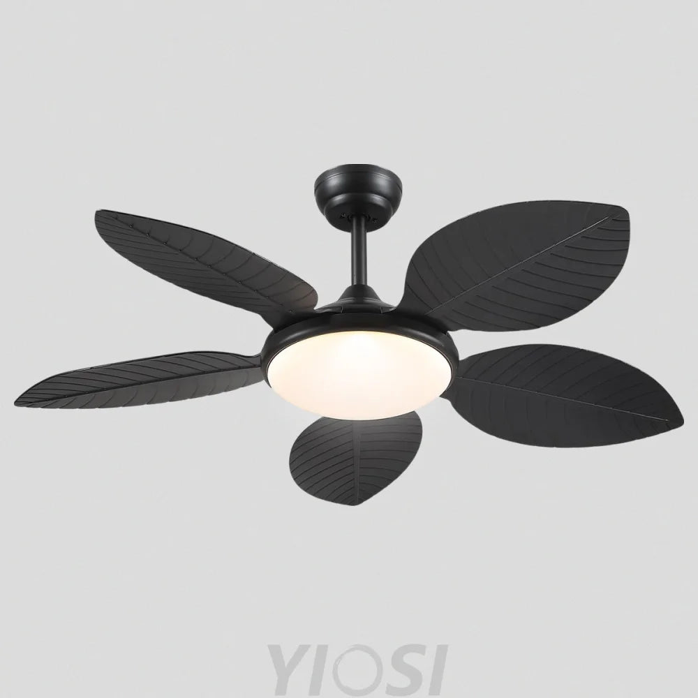 48’’ Tropical Modern Ceiling Fan with LED Light Remote Control & Adjustable Height Ceiling Lights