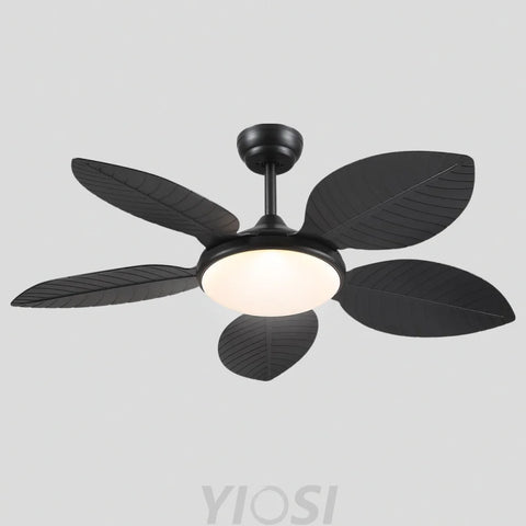 48’’ Tropical Modern Ceiling Fan with LED Light Remote Control & Adjustable Height Ceiling Lights