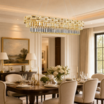 49.2-inch Ice Flake Crystal Pendant Light - Gold