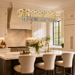 49.2-inch Ice Flake Crystal Pendant Light - Gold