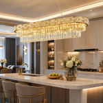 49.2-inch Ice Flake Crystal Pendant Light - Gold
