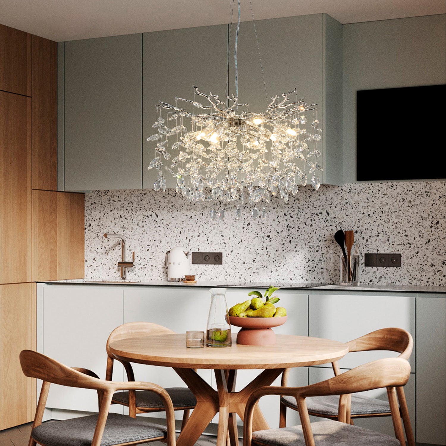 Marquise Round Pendant 600 - Silver