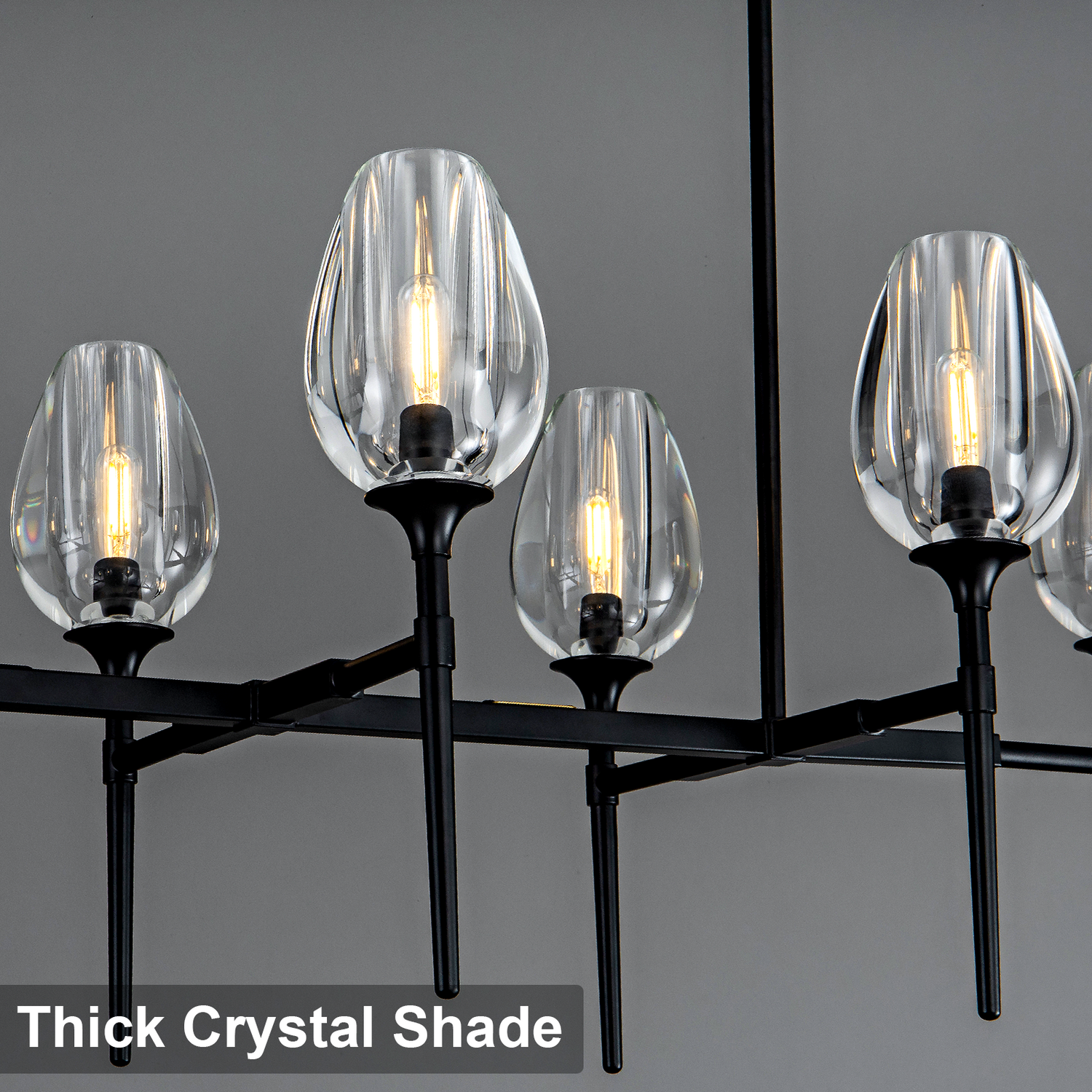 Tulip Linear Dining Pendant 8-Light - Copper