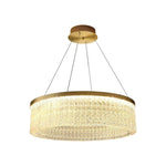 Round Halo Crystal Chandelier with Copper Finish
