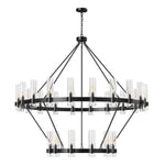 Copper plated modern glass lampshade chandelier 60in 2 Tier / Black