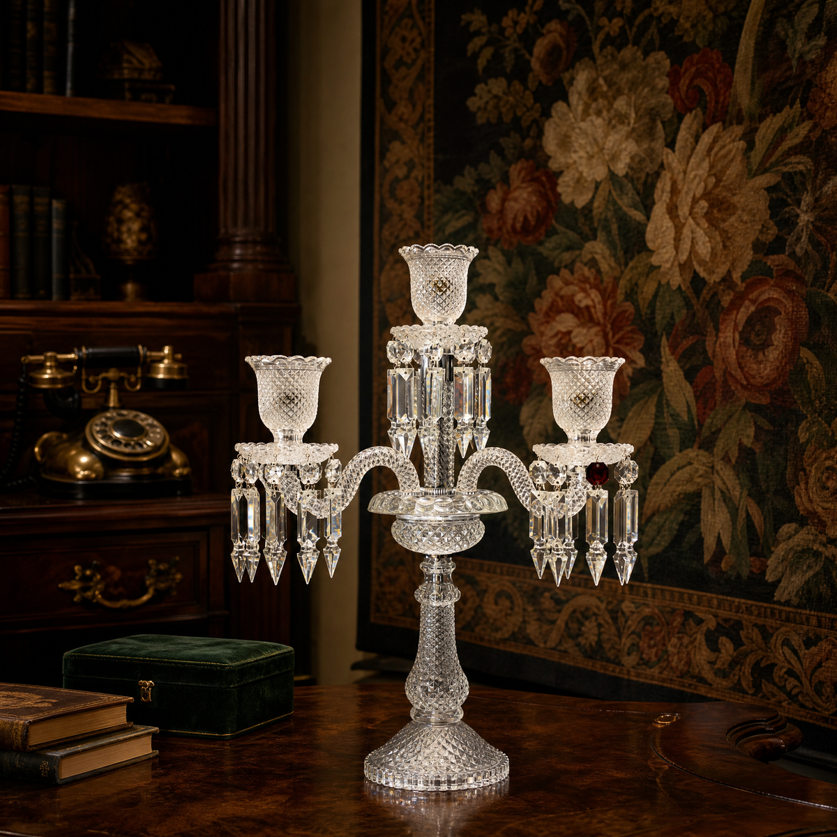 5-Light Candelabra Cut Glass Table Lamp