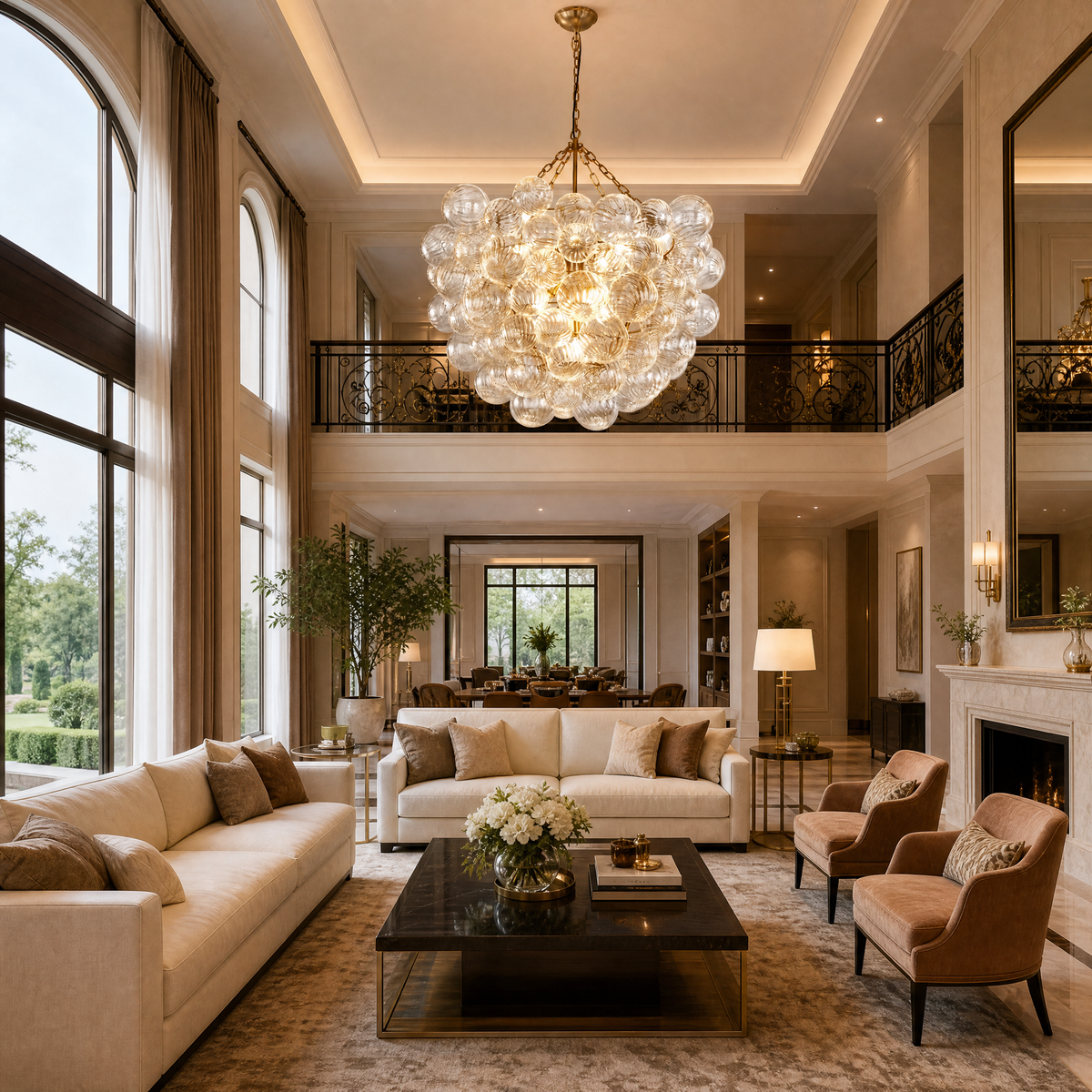 5-Light Hooded Dining Pendant Light - Copper Color