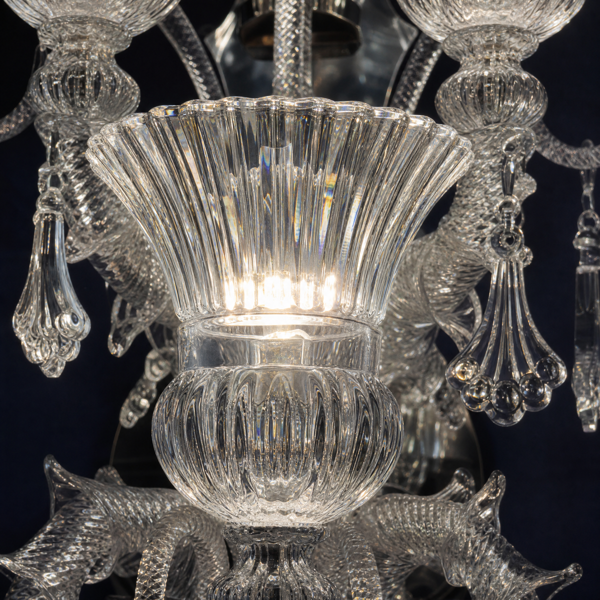 5-Light Two-Tier Twisted Glass Wall Sconce