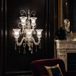 5-Light Two-Tier Twisted Glass Wall Sconce
