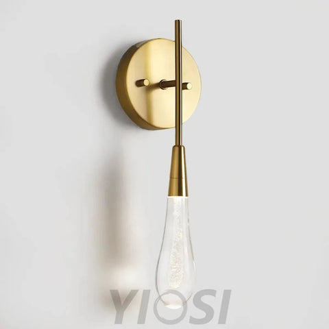 5’’ Brass Glass Raindrop Wall Sconce