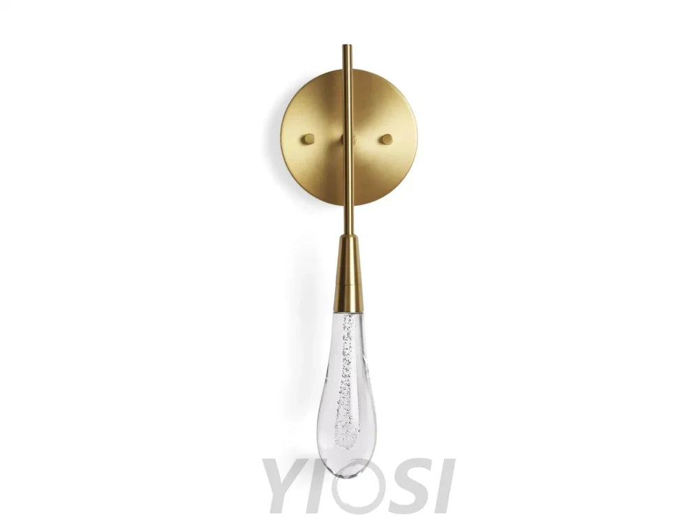 5’’ Brass Glass Raindrop Wall Sconce